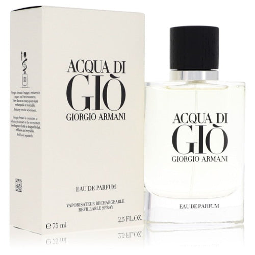 Acqua Di Gio by Giorgio ArmaniEau De Parfum Refillable Spray 2.5 oz 2.5 oz / 75 ml / Alcohol, Amber, Woody, Aldehyde, Oils Men