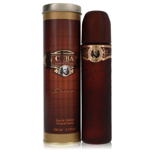 CUBA Brown by FragluxeEau De Toilette Spray 3.4 oz 3.4 oz / 100 ml / Alcohol, Amber, Woody, Aldehyde, Oils Men