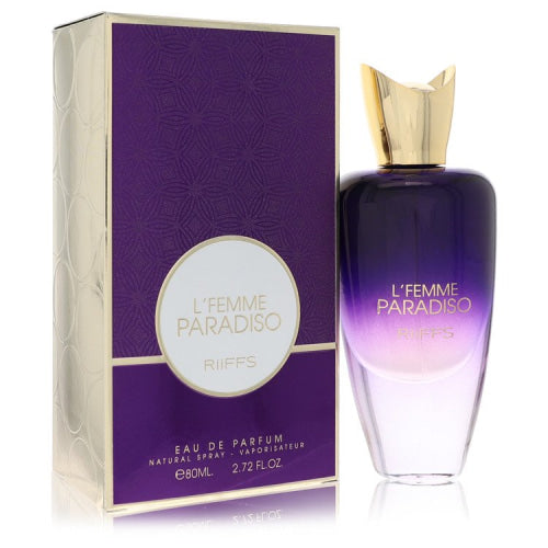 L’femme Paradiso by RiiffsEau De Parfum Spray 2.7 oz 2.7 oz / 80 ml / Alcohol, Amber, Woody, Aldehyde, Oils Women