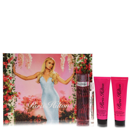 Paris Hilton by Paris HiltonGift Set -- 3.4 oz Eau De Parfum Spray + 3 oz Body Lotion + 3 oz Shower Gel + .34 oz Mini EDP Spray 3.4 oz