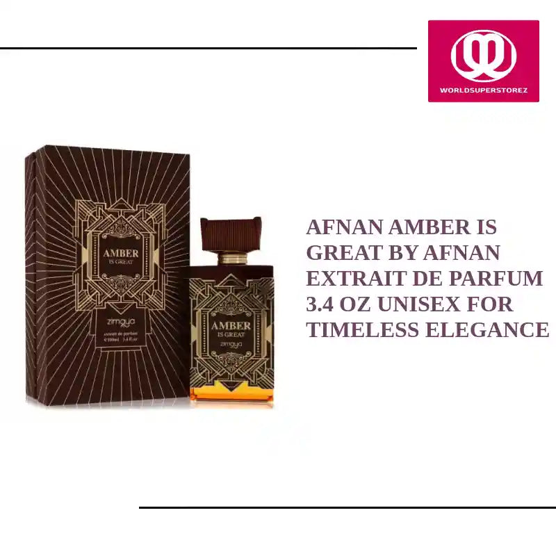 Afnan Amber is Great by Afnan Extrait De Parfum 3.4 oz Unisex for Timeless Elegance by@Outfy