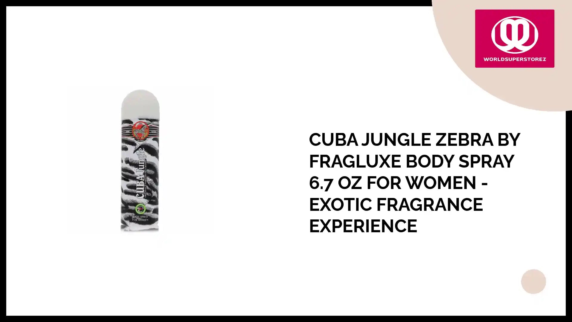 Cuba Jungle Zebra by Fragluxe Body Spray 6.7 oz for Women - Exotic Fragrance Experience by@Outfy