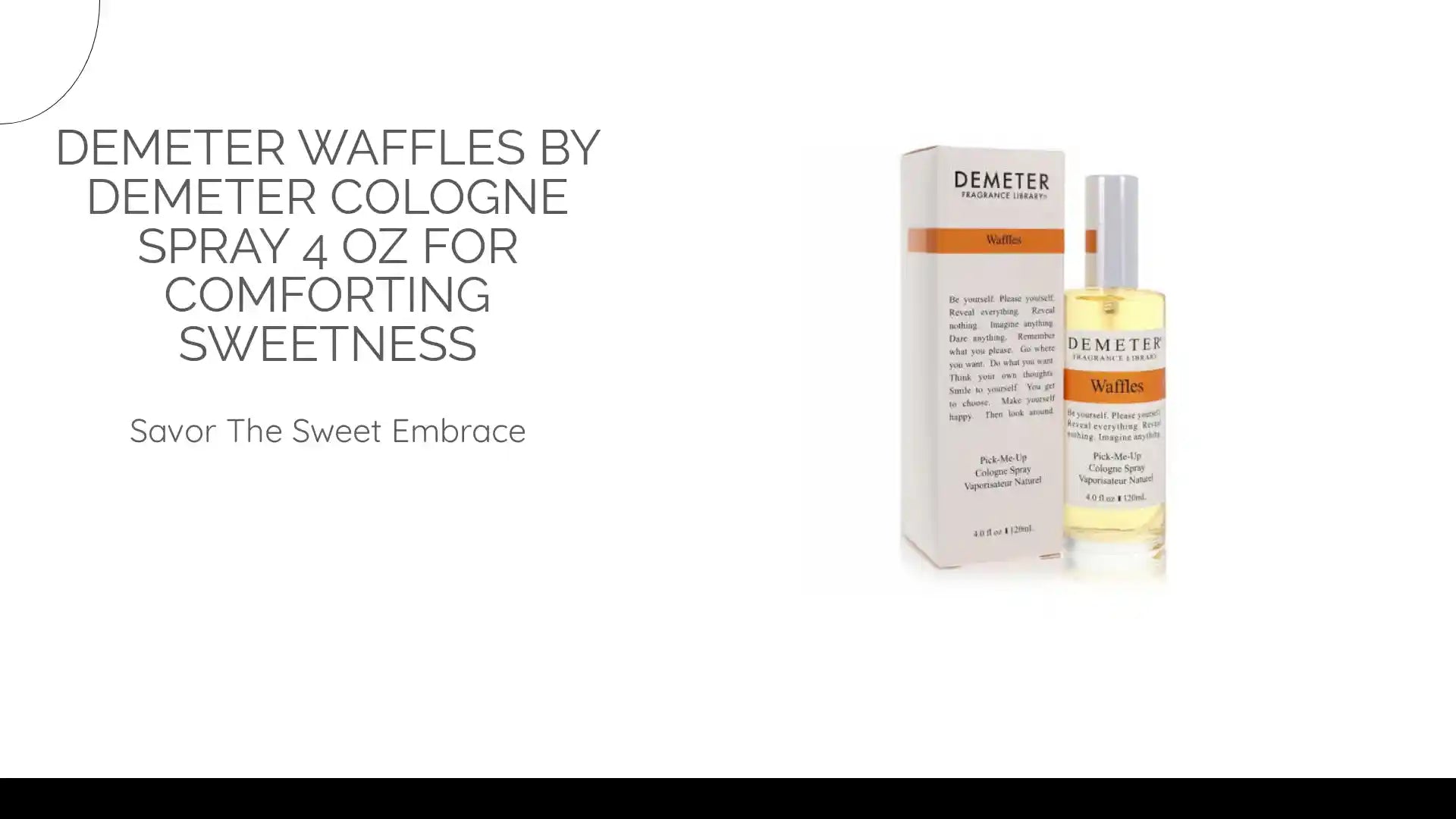 Demeter Waffles by Demeter Cologne Spray 4 oz for Comforting Sweetness by@Outfy