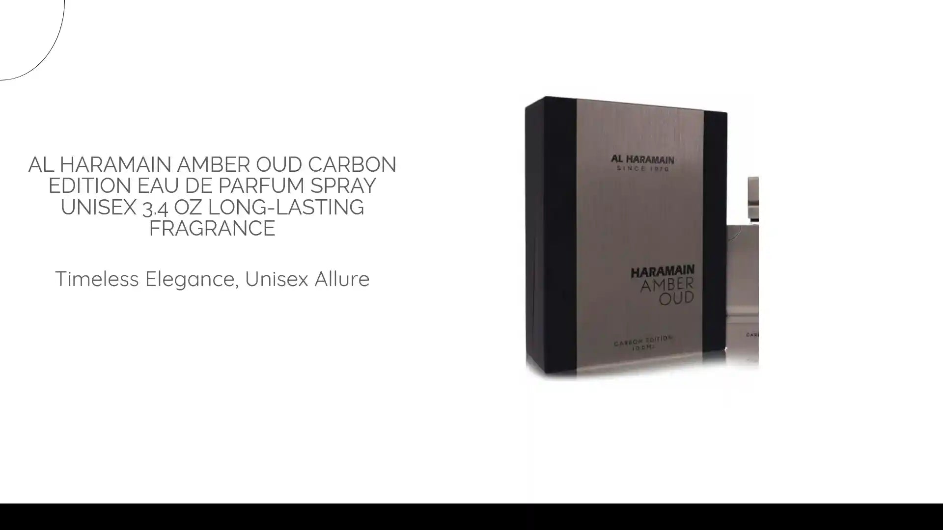 Al Haramain Amber Oud Carbon Edition Eau De Parfum Spray Unisex 3.4 oz Long-Lasting Fragrance by@Outfy
