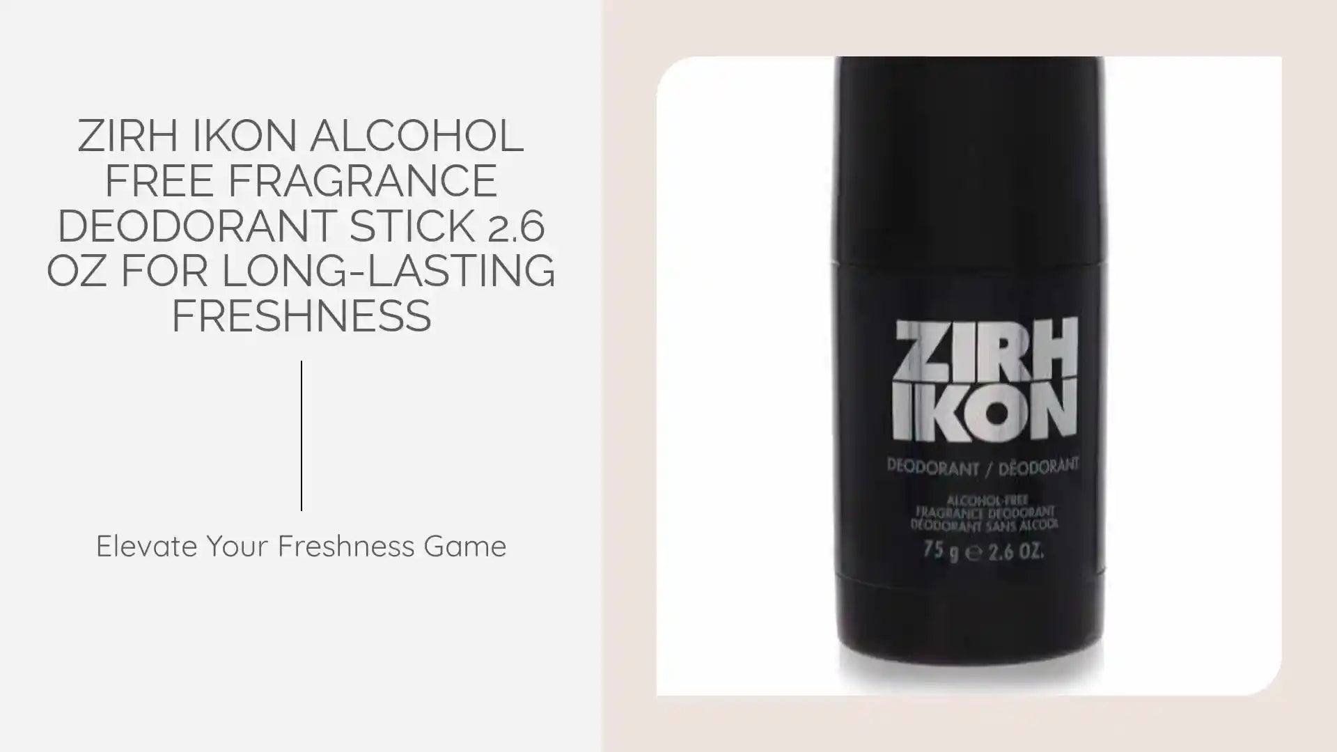 Zirh Ikon Alcohol Free Fragrance Deodorant Stick 2.6 oz for Long-Lasting Freshness by@Outfy