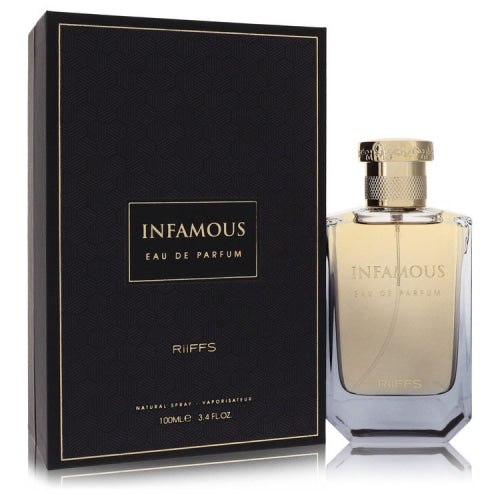 Riiffs Infamous by RiiffsEau De Parfum Spray 3.4 oz 3.4 oz / 100 ml / Alcohol, Amber, Woody, Aldehyde, Oils Men
