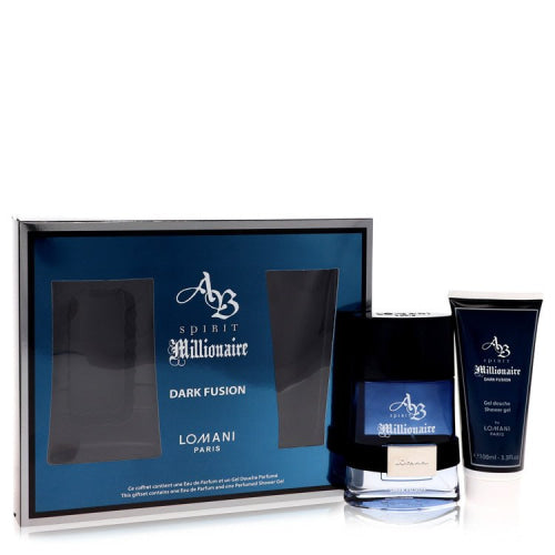 Spirit Millionaire Dark Fusion by LomaniGift Set -- 3.3 oz Eau De Parfum Spray + 3.3 oz Shower Gel -- / -- / Alcohol, Amber, Woody,