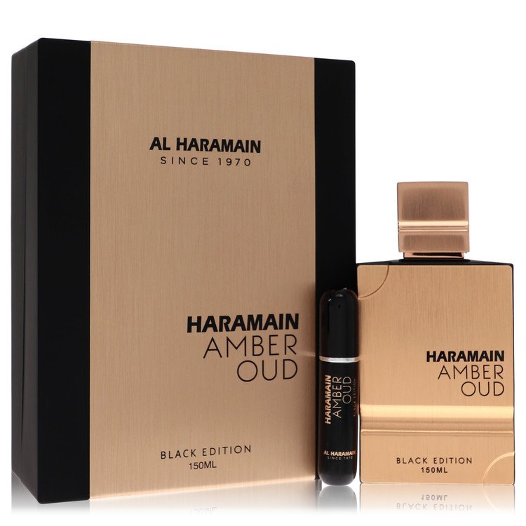 Al Haramain Amber Oud Black by Al Haramain - Gift Set 5 oz 5 oz Eau De Parfum Spray + 0.34 oz Refillable Spray