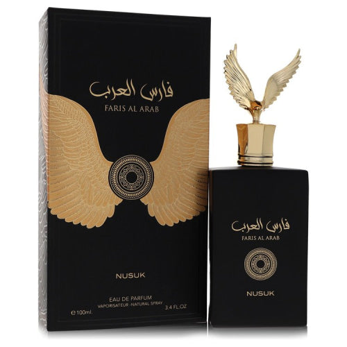 Nusuk Faris Al Arab by NusukEau De Parfum Spray 3.4 oz 3.4 oz / 100 ml / Alcohol, Amber, Woody, Aldehyde, Oils Men