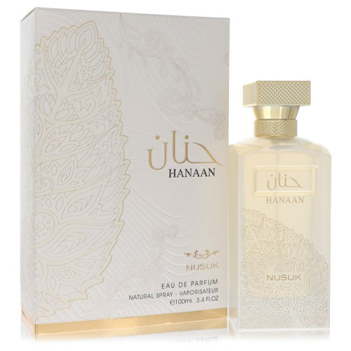 Nusuk Hanaan by NusukEau De Parfum Spray 3.4 oz 3.4 oz / 100 ml / Alcohol, Amber, Woody, Aldehyde, Oils Women