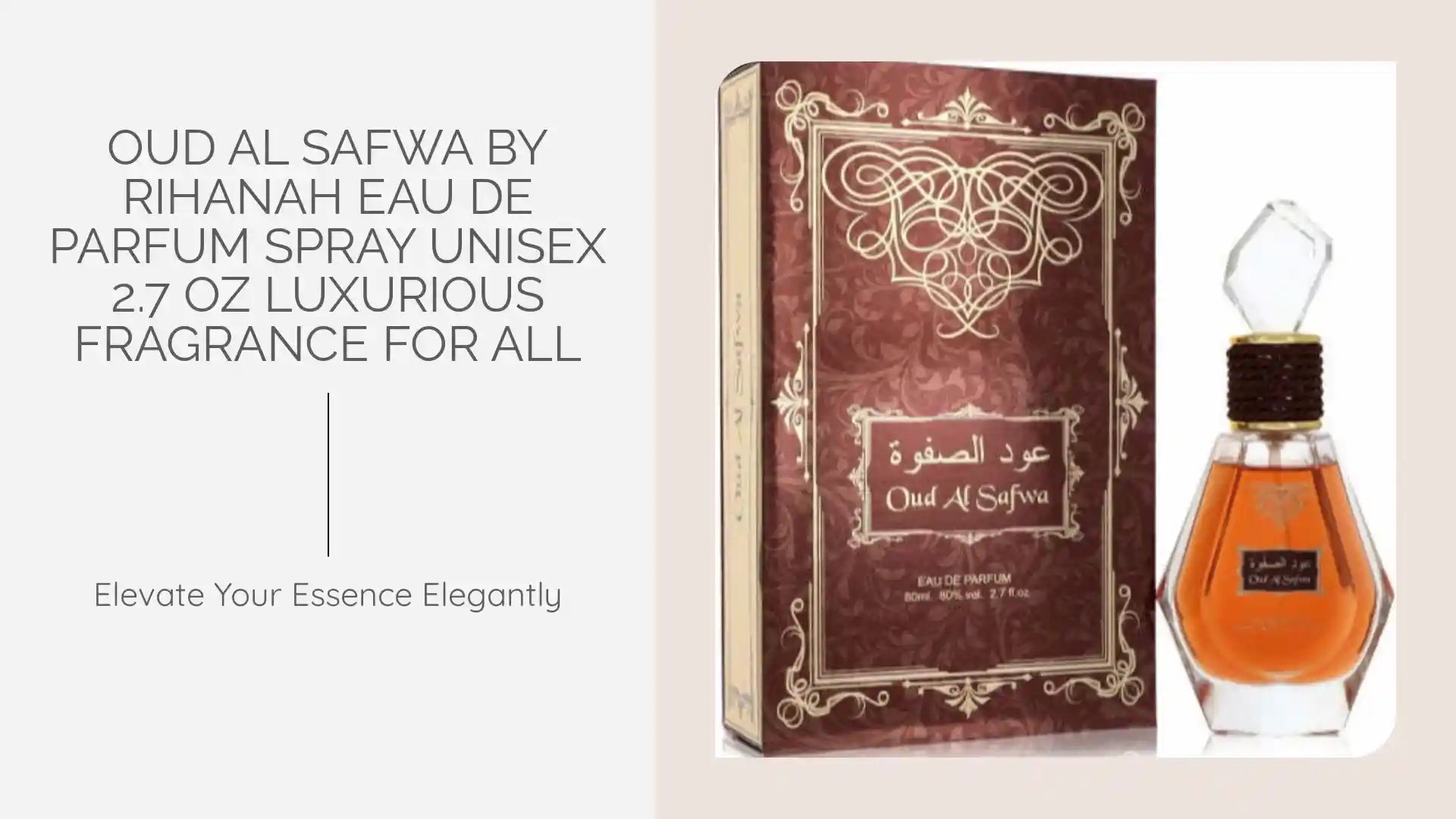 Oud Al Safwa by Rihanah Eau De Parfum Spray Unisex 2.7 oz Luxurious Fragrance for All by@Outfy