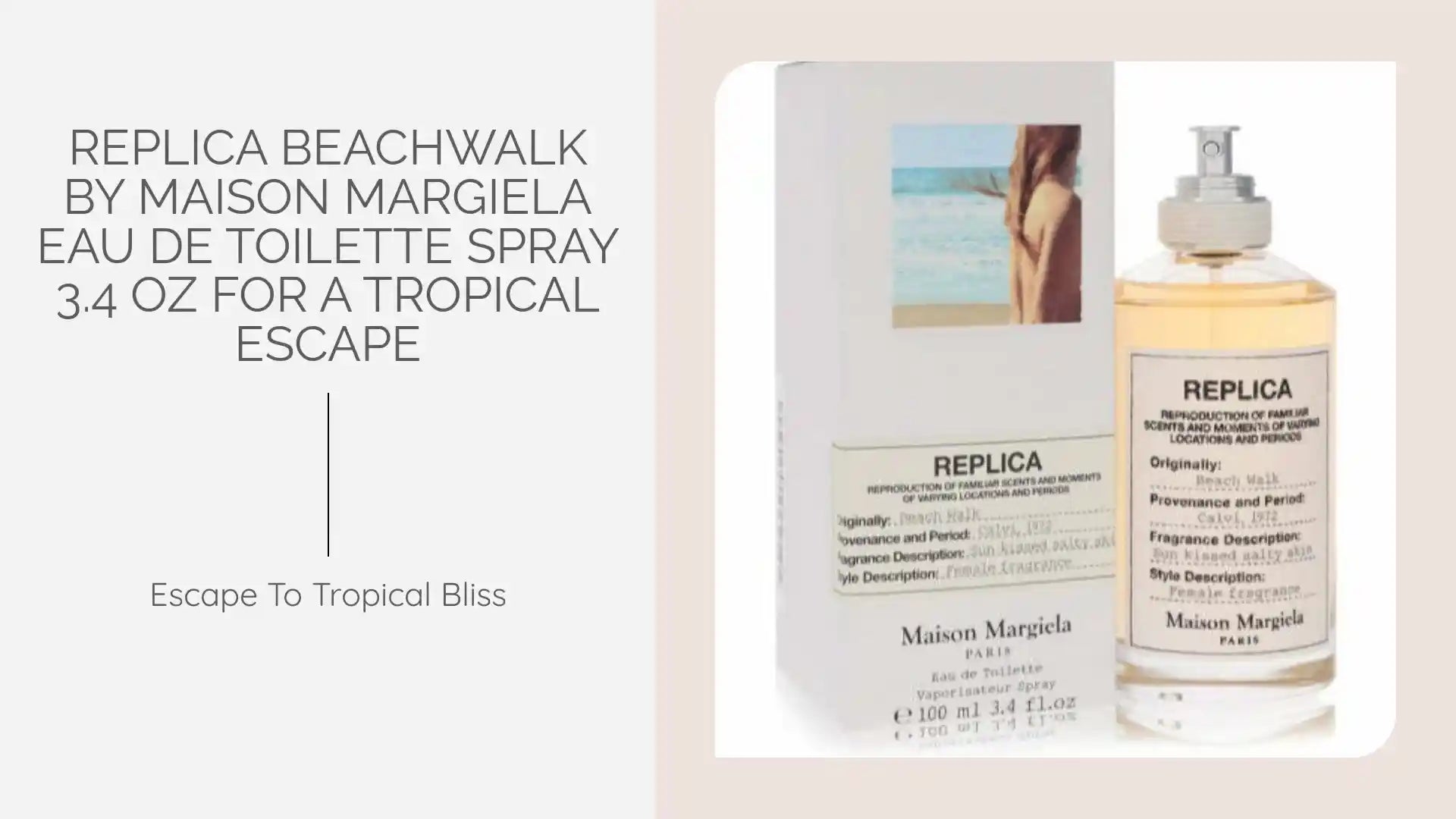 Replica Beachwalk by Maison Margiela Eau De Toilette Spray 3.4 oz for a Tropical Escape by@Outfy