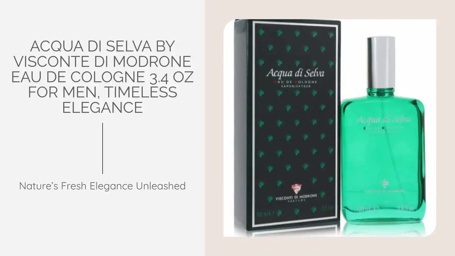 Acqua Di Selva by Visconte Di Modrone Eau De Cologne 3.4 oz for Men, Timeless Elegance by@Outfy