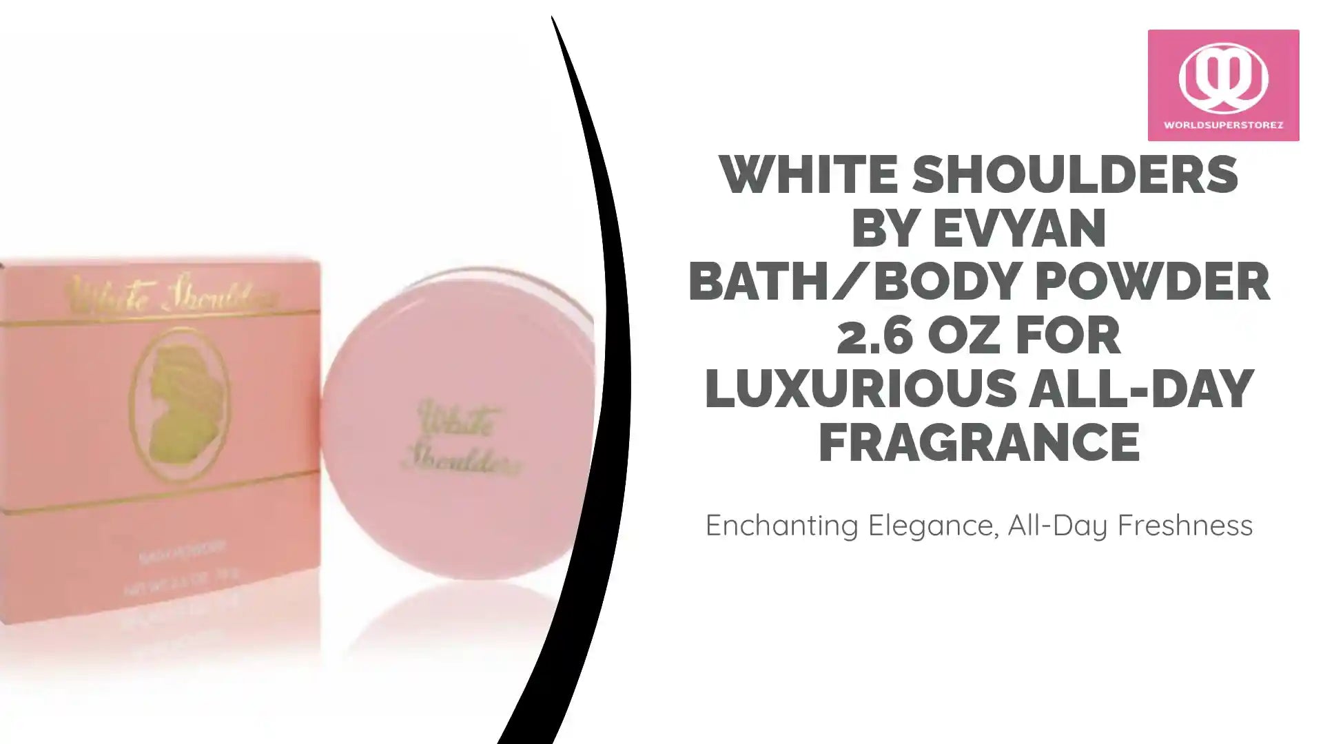 White Shoulders by Evyan Bath/Body Powder 2.6 oz for Luxurious All-Day Fragrance by@Outfy