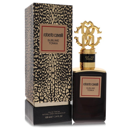 Roberto Cavalli Gold Sublime Tonka by Roberto CavalliEau De Parfum Spray 3.4 oz 3.4 oz / 100 ml / Alcohol, Amber, Woody, Aldehyde, Oils Men