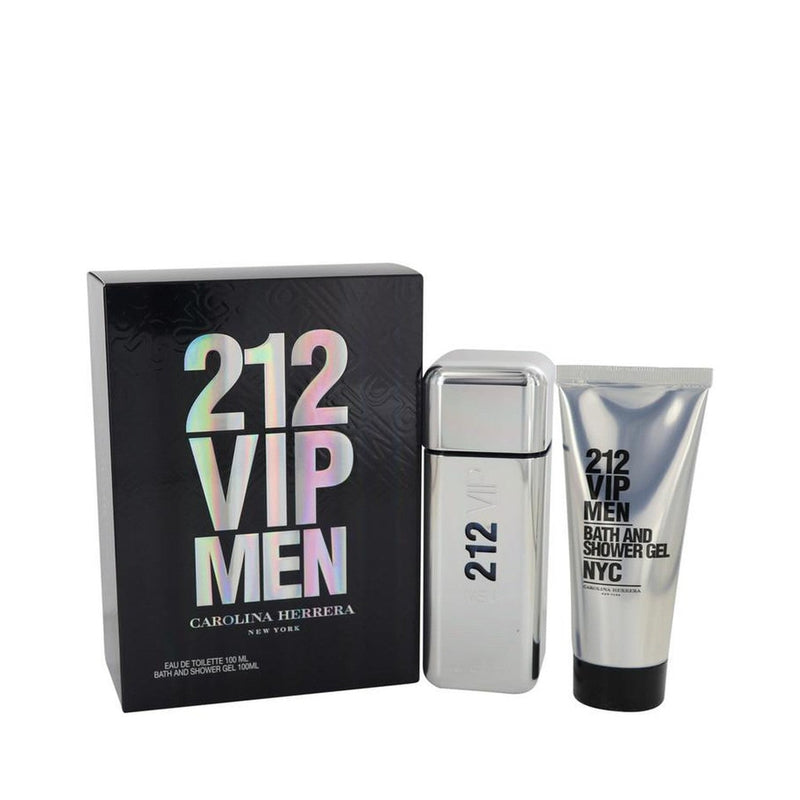 212 Vip by Carolina Herrera Gift Set -- 3.4 oz Eau De Toilette Spray + 3.4 oz Shower Gel