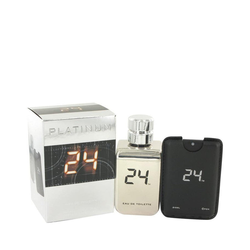 24 Platinum The Fragrance by ScentStory Eau De Toilette Spray + 0.8 oz Mini Pocket Spray 3.4 oz