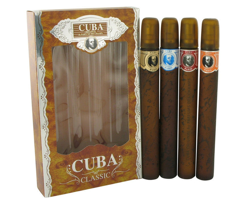 Cuba Blue by FragluxeGift Set -- Cuba Variety Set includes All Four 1.15 oz Sprays, Cuba Red, Cuba Blue, Cuba Gold and Cuba Orange