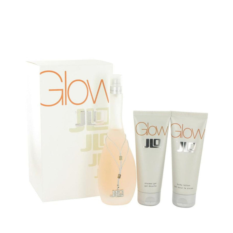 Glow by Jennifer Lopez Gift Set -- 3.4 oz Eau De Toilette Spray + 2.5 oz Body Lotion + 2.5 oz Shower Gel