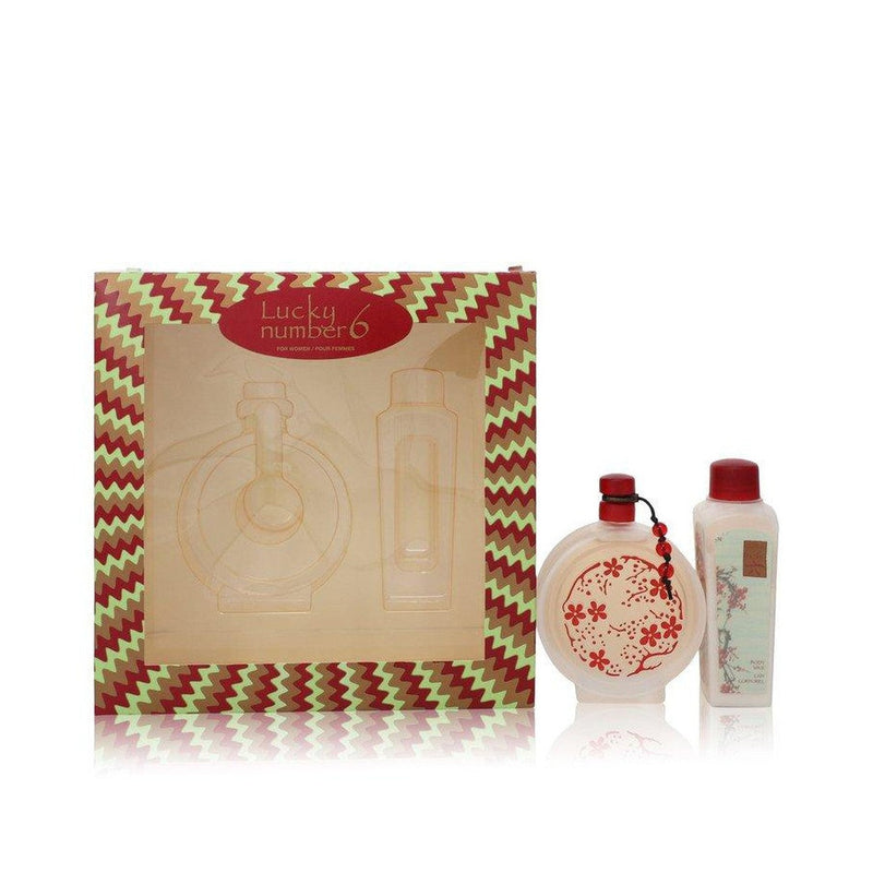 Lucky Number 6 by Liz Claiborne Gift Set -- 3.4 oz Eau De Parfum Spray + 3.4 oz Body Lotion