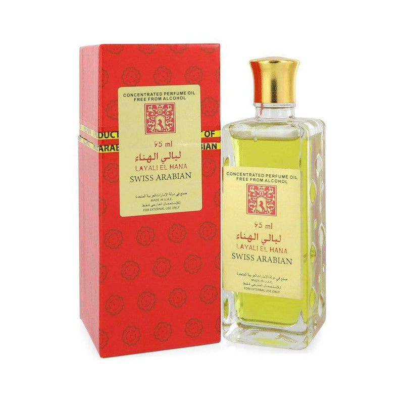 Layali El Hana de Swiss Arabian Aceite de Perfume Concentrado Libre de Alcohol (Unisex) 3.2 oz