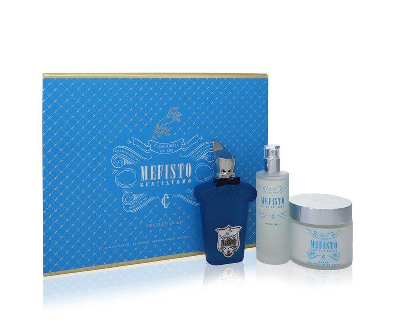 Mefisto Gentiluomo by Xerjoff Gift Set -- 3.4 oz Eau De Parfum Spray + 3.4 oz Deodorant Spray + 6.7 oz Shave and Post Shave Cream