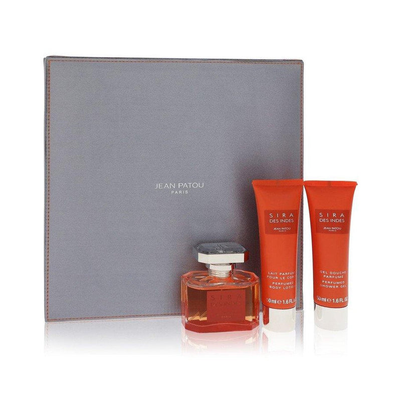 Sira Des Indes by Jean Patou Gift Set -- 1.6 oz Eau De Parfum Spray + 1.6 oz Body Lotion + 1.6 oz Shower Gel