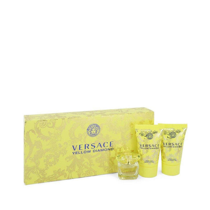 Versace Yellow Diamond by Versace Gift Set -- 0.17 oz Mini EDP + 0.8 oz Body Lotion + 0.8 oz Shower Gel