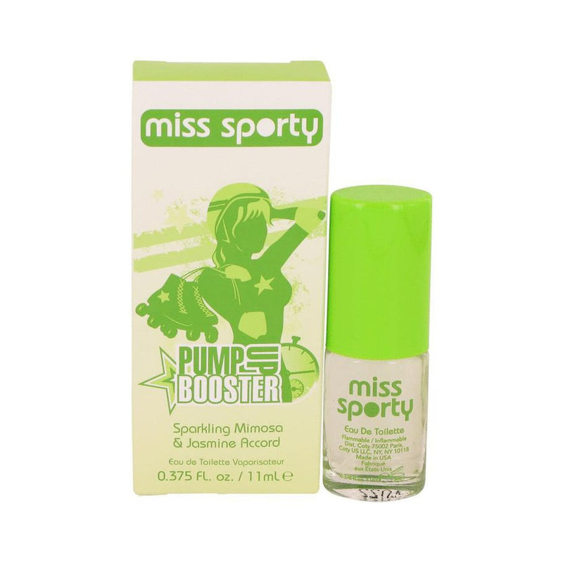 Miss Sporty Pump Up Booster by Coty Sparkling Mimosa & Jasmine Accord Eau De Toilette Spray .375 oz
