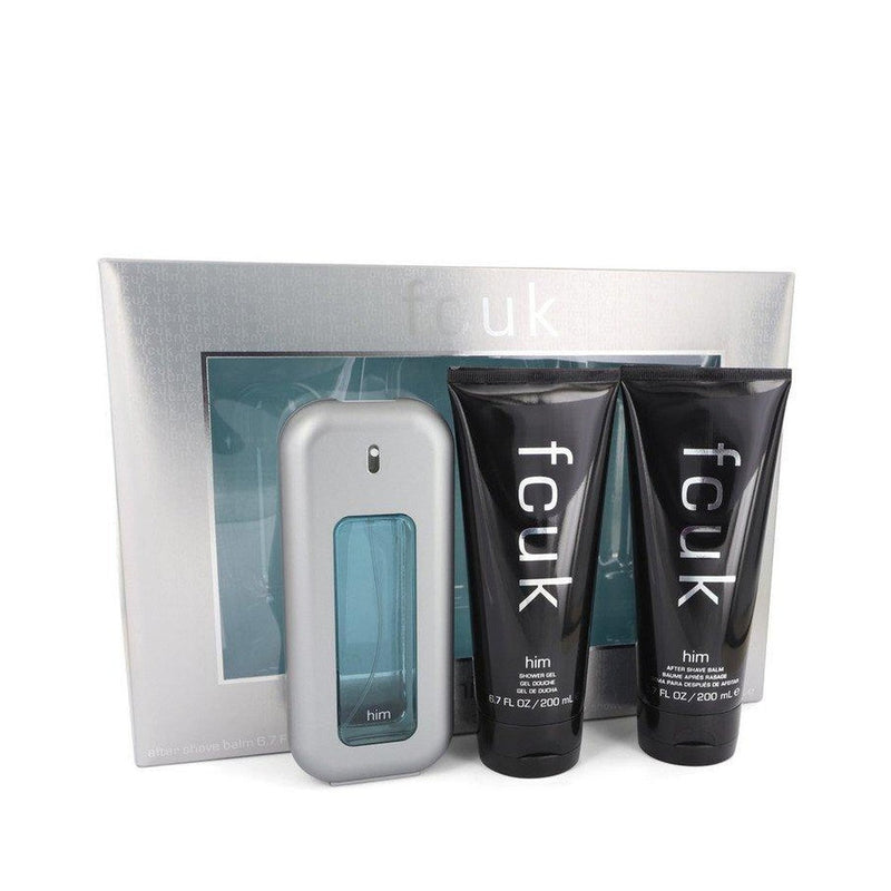 FCUK by French Connection Gift Set -- 3.4 oz Eau De Toilette Spray + 6.7 oz After Shave Balm + 6.7 oz Shower Gel
