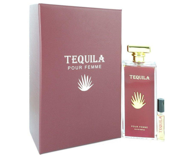 Tequila Pour Femme Red by Tequila Perfumes Eau De Parfum Spray + Free .17 oz Mini EDP Spray 3.3 oz